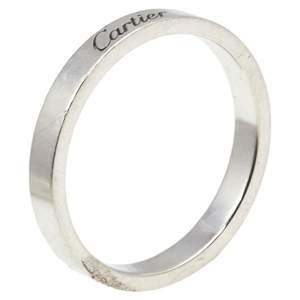 Pre Owned Cartier C de Cartier Platinum Wedding Band Ring Size 59