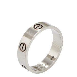 Pre Owned Cartier Love 18K White Gold Band Ring Size 63 