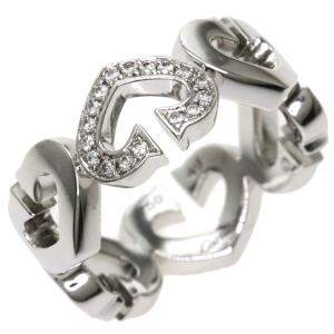 Cartier C Heart 18K White Gold Diamond Ring EU 49