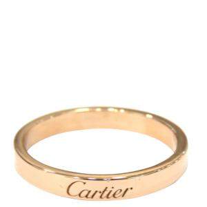 Cartier C De Wedding Band 18K Rose Gold Ring EU 58