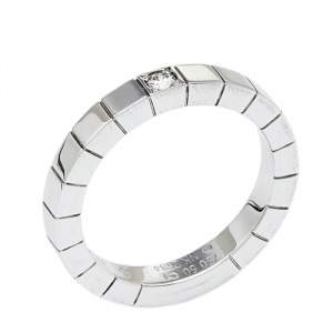 Pre Owned Cartier Lanieres 18K White Gold Diamond Ring Size 50