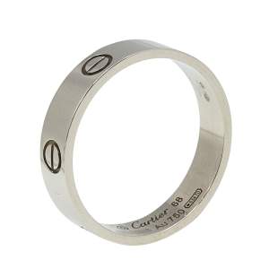 Cartier Love 18K White Gold Band Ring Size 68