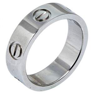 Pre Owned Cartier Love Platinum Band Ring Size 51