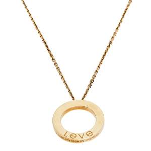 Pre Owned Cartier Love 18K Yellow Gold Pendant Necklace