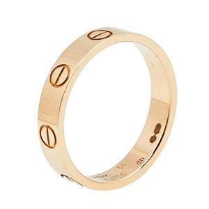 Pre Owned  Cartier Love 18K Rose Gold Narrow Wedding Band Ring Size 51