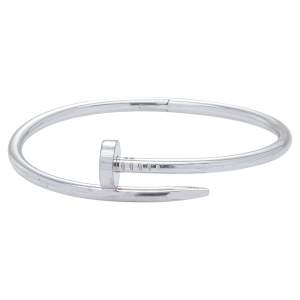 Pre Owned Cartier Juste Un Clou 18k White Gold Bracelet 17