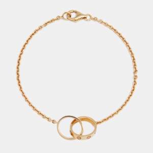 Pre Owned Cartier Love Interlocking Loops 18k Yellow Gold Link Bracelet