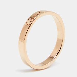 Pre Owned Cartier C De Cartier 18K Rose Gold Wedding Band Ring 58