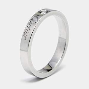 Pre Owned Cartier C De Cartier 1 Diamond Platinum Band Ring Size 51