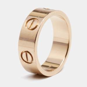 Pre Owned Cartier Love 18K Rose Gold Band Ring Size 47