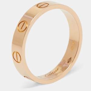 مملوكة مسبقًا  Cartier Love 18K Rose Gold Narrow Wedding Band Ring Size 52