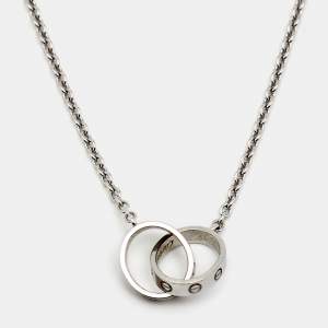 Pre Owned Cartier Love Interlocking Loops 18k White Gold Necklace