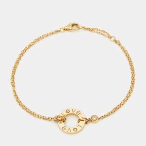 Pre Owned Cartier Love Diamonds 18k Yellow Gold Bracelet