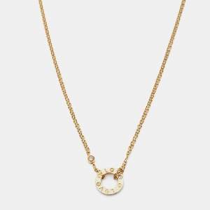 Pre Owned Cartier Love Diamond 18k Yellow Gold Necklace