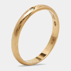 Pre Owned Cartier 1895 Diamond 18k Yellow Gold Wedding Band Ring Size 54