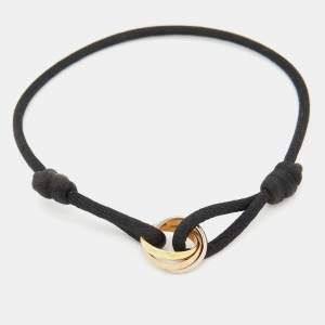 Pre Owned Cartier Trinity 18k Three Tone Gold Adjustable Cord Bracelet