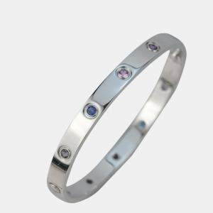 Pre Owned Cartier Rainbow White Gold Bracelet Size 16