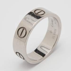 Pre Owned Cartier Love 18k White Gold Band Ring Size 53