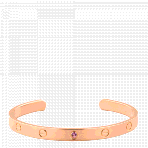 Pre Owned Cartier Love 18K Rose Gold Sapphire Bracelet 17