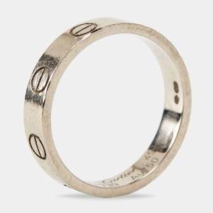 Pre Owned Cartier Love 18k White Gold Wedding Band Ring Size 49