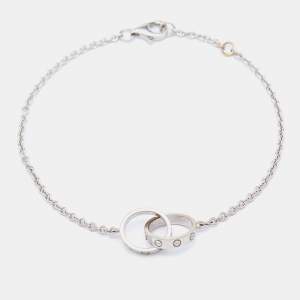 Pre Owned Cartier Love Interlocking Loops 18k White Gold Bracelet