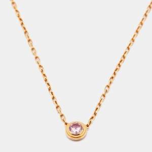 Pre Owned Cartier D'Amour Pink Sapphire 18k Rose Gold Chain Necklace