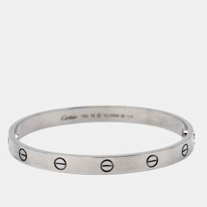 Pre Owned Cartier Love 18k White Gold Bracelet 18