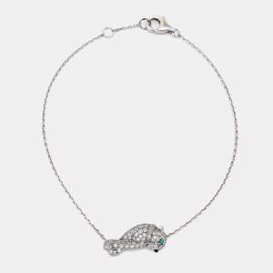 Pre Owned Cartier Panthere de Cartier Multi Gemstone 18k White Gold Bracelet