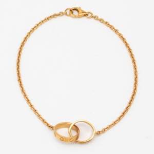 Pre Owned Cartier Love  Interlocking Loop 18k Yellow Gold Bracelet