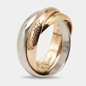 Pre Owned Cartier Trinity 18k Three Tone Gold Ring Size 52