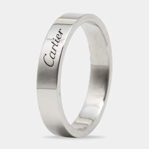 Pre Owned Cartier C De Cartier Platinum Band Ring Size 60