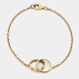 Pre Owned Cartier Love Interlocking Loop 18k Yellow Gold Bracelet