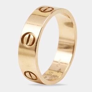 Pre Owned Cartier Love 18k Rose Gold Band Ring Size 59