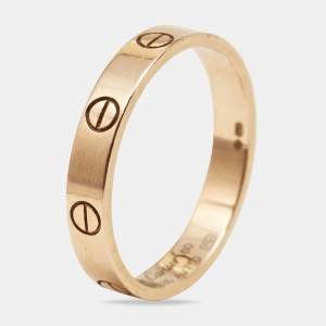 Pre Owned Cartier Love 18k Rose Gold Wedding Band Ring Size 60