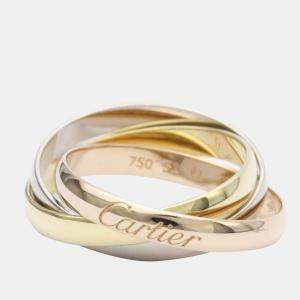 Pre Owned Cartier Trinity 18K Yellow Rose and White Gold Ring EU 51