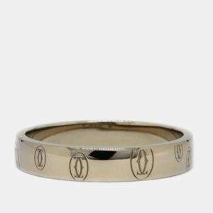 Pre Owned Cartier Happy Birthday 18K White Gold Ring EU 61