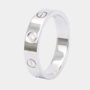 Pre Owned Cartier Love 18K White Gold Diamond Ring EU 50