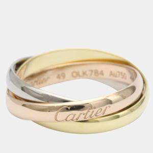 Pre Owned Cartier Trinity Small 18K Yellow Rose and White Gold Ring EU 49