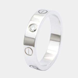 Pre Owned Cartier Love 18K White Gold Diamond Ring EU 51