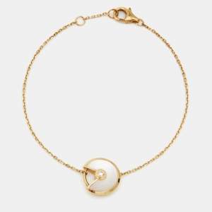 Cartier Amulette De Cartier Mother of Pearl Diamond 18k Yellow Gold XS Model Bracelet
