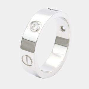 Pre Owned Cartier Love 18K White Gold Diamond Ring EU 56