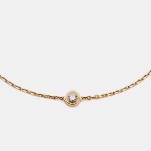 Pre Owned Cartier D'amourDiamond 18k Rose Gold XS Model Bracelet
