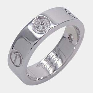 Pre Owned Cartier Love 18K White Gold Diamond Ring EU 53
