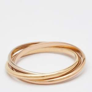 Pre Owned Cartier Trinity 18k Three Tone Gold XS Model Ring Size 56