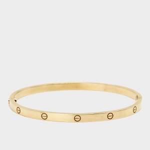 Pre Owned Cartier Love 18k Yellow Gold  Small Model Bracelet 17