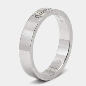 Pre Owned Cartier C De Cartier Platinum Wedding Band Ring Size 54
