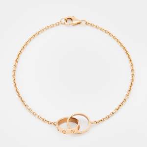 Pre Owned Cartier Love Interlocking Loops 18k Rose Gold Bracelet