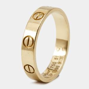 Pre Owned Cartier Love 18K Yellow Gold Wedding Band Ring Size 51