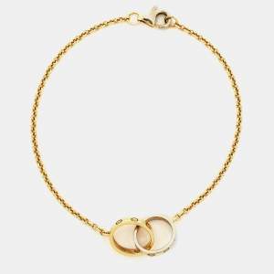 Pre Owned Cartier Love Interlocking 2 Hoops 18K Yellow Gold Bracelet