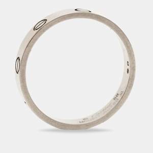 Pre Owned Cartier Love 18K White Gold Narrow Wedding Band Ring Size 59